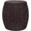 Household Essentials Handwoven Resin Barrel Side Table, Multicolor(Brown)