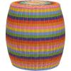 Household Essentials Handwoven Resin Barrel Side Table, Multicolor(Multi Color)