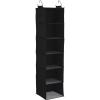 Household Essentials Hanging Cotton Blend Closet Organizer with 6 Storage Shelves, Denim(Black)