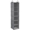Household Essentials Hanging Cotton Blend Closet Organizer with 6 Storage Shelves, Denim(Graphite)