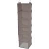 Household Essentials Hanging Cotton Blend Closet Organizer with 6 Storage Shelves, Denim(Light Grey)