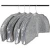 Household Essentials Hanging Garment Shoulder Dust Covers for Closet, Set of 4,Dark Grey(Graphite)