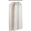Household Essentials Hanging Zippered Garment Storage Bag with Clear Vision Front, Set of 2, Graphite Gray(Silver)