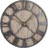 Household Essentials Household Essentials Large Oversized Decorative Rustic Wall Clock, Brown Wood / black Metal