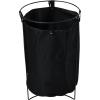 Household Essentials Iron Laundry Hamper with Removable Bag(Black)