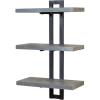 Household Essentials Jamestown 3 Tier Wall Shelf with Single-Hole Mount Rustic Slate Concrete and Grey Metal