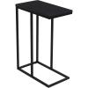 Household Essentials Jamestown C-Shaped for Accessibility Side End Table Black Oak Wood Grain and Black Metal