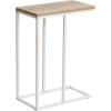 Household Essentials Jamestown C-Shaped for Accessibility Side End Table Rustic Texture Slate Concrete and Black Metal(Coastal Oak)
