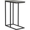 Household Essentials Jamestown C-Shaped for Accessibility Side End Table Rustic Texture Slate Concrete and Black Metal(Slate)