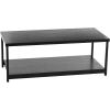 Household Essentials Jamestown Rectangular Coffee Table with Storage Shelf Coastal Oak Rustic Wood Grain and White Metal(Black)
