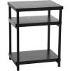 Household Essentials Jamestown Rectangular Side End Table with Storage Shelves Rustic Slate Concrete and Black Metal(Black Oak)