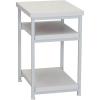 Household Essentials Jamestown Rectangular Side End Table with Storage Shelves Rustic Slate Concrete and Black Metal(Scandinavian White)