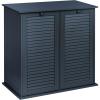 Household Essentials Laundry Sorter Cabinet, Oak Finish(Blue)