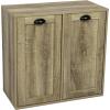 Household Essentials Laundry Sorter Cabinet, Oak Finish(Oak Finished Wood)