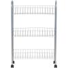 Household Essentials Matte Black Slim, 3 Shelf Storage Cart with Wheels(7″ Silver – Basic)