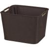 Household Essentials Medium Tapered Soft-Side Storage Bin with Wood Handles(Brown)