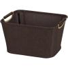 Household Essentials Medium Tapered Soft-Side Storage Bin with Wood Handles(Cocoa)