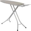 Household Essentials Mega Wide Top Ironing Board, 4-Legs, Steel Top Ironing Board with Fixed Iron Rest, FiberTech Cover and Fiber Pad, Scorch and Stain Resistant, Antique Bronze Frame(Grey/Silver)