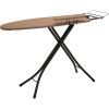 Household Essentials Mega Wide Top Ironing Board, 4-Legs, Steel Top Ironing Board with Fixed Iron Rest, FiberTech Cover and Fiber Pad, Scorch and Stain Resistant, Antique Bronze Frame(Brown/Bronze)