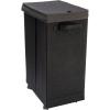 Household Essentials Narrow Collapsible Laundry Hamper with Liner and Lid, Silver(Black)