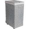 Household Essentials Narrow Collapsible Laundry Hamper with Liner and Lid, Silver(Graphite)