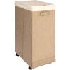 Household Essentials Narrow Collapsible Laundry Hamper with Liner and Lid, Silver(Latte)