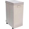 Household Essentials Narrow Collapsible Laundry Hamper with Liner and Lid, Silver(Silver)