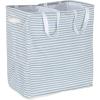 Household Essentials Rectangular Double Sorter with Handles, Blue and White Stripe
