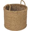 Household Essentials Round Seagrass Basket with Handles, Natural