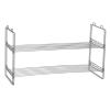 Household Essentials Stackable Two-Tier Shoe Rack, Chrome