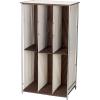 Household Essentials Transformer Boot Storage Rack, Adjustable Cubbies, Soft Poly-Cotton Fabric, Sturdy Steel Frame, Versatile and Stylish, Perfect for Short, Mid and Tall Boots, Natural and Brown 23 Inch