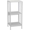 Household Essentials Trellis Open Storage Bookshelf with 2 Cube Compartments Mid Century Walnut Wood Grain and Black Metal(White)