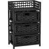 Household Essentials Woven 3 Drawer Chest with Cutout Handles(Black)