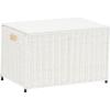 Household Essentials Woven Paper Rope Storage Chest with Hinged Lid and Integrated Handles, Grey(White)