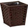 Household Essentials Woven Waste Basket, 3 Gallons, HandWoven Paper Rope with Removable Plastic Liner, Durable Wood Frame, Wide and Open Top for Easy Access, Decorative, Brown(Brown)