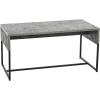 Household Essentials Wrap Rectangular Coffee Table Rustic Slate Concrete and Black Metal(Grey)