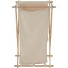Household Essentials X-Frame Wood Laundry Sorter, Collapsible Wood Frame with Washable Poly-Cotton Bags, Naturally Stylish Large(Natural)