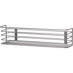 Household Essentials 1226-1 Long Basket Door Mount Cabinet Organizer | Mounts to Solid Cabinet Doors or Walls(Nickel Powder Finish)