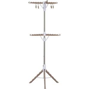 Household Essentials 2 Tier Tripod Clothes Drying Rack, Air Dryer and Garment Rack, Use to Dry Laundry or Hang Clothes, Portable and Compact, Tan