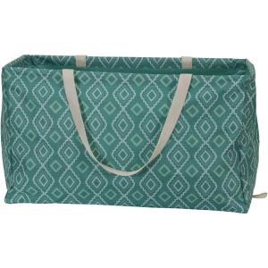 Household Essentials 2212-1 Krush Canvas Utility Tote | Reusable Grocery Shopping Bag | Laundry Carry Bag | Black(Teal Geo)