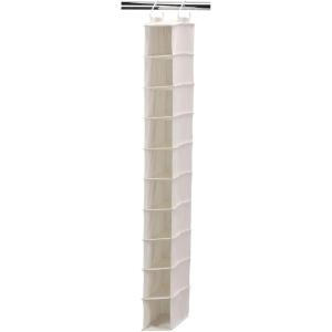 Household Essentials 311322 Hanging Shoe Storage Organizer for Closets |10 Pocket Shelves | Natural Canvas(Natural)