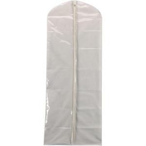 Household Essentials 311395 Hanging Garment Bag Dress Natural Cotton Canvas with Clear Vinyl Cover, Gown Protector,Off-White(Gown Protector)