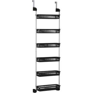 Household Essentials 6-Tier Basket Over-The-Door Organizer, Lime(Black)