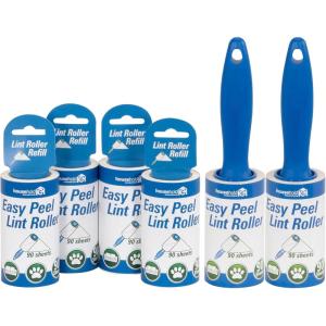 Household Essentials 79120-1 Cedar Fresh 2 Pack Lint Rollers | Remove Pet Hair and Dust | Includes Two Rollers with 4 Refills