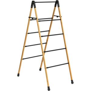Household Essentials Bamboo V-Shaped Folding Clothes Drying Rack, Compact Upscale Laundry Rack with 8 Dowels(Drying Ladder)