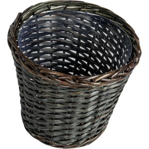 Household Essentials Black Small Willow Wicker Waste Basket(Brown)