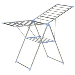 Household Essentials Collapsible Adjustable Gullwing Metal Clothes Drying Rack, Grey