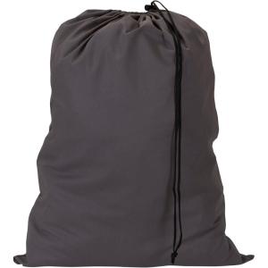 Household Essentials Cotton Laundry Bag, Large, 100% Cotton, Drawstring Top with Cord Lock, Machine Washable, 3 to 4 Load Capacity, Versatile and Compact, Breathable, Foldable, Natural(Grey)