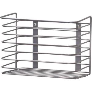 Household Essentials Door Mount Cabinet Organizer, Steel Wire Basket, Attractive Nickel Powder Coating, Great for Saving Space, Mounts to Solid Surface with Hardware Included(Nickel Powder Finish)