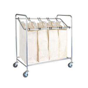 Household Essentials Four Bag Laundry Sorter, Chrome Finish